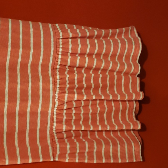 Crown & Ivy Peach and White Striped Rugby Dropped Waist Dress - Picture 4 of 6